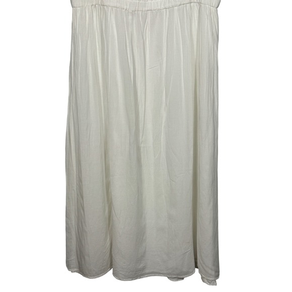 World Market Cottagecore White Maxi Dress Sz L/XL Flutter Sleeve Boho Fairycore - Picture 10 of 16